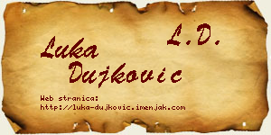 Luka Dujković vizit kartica